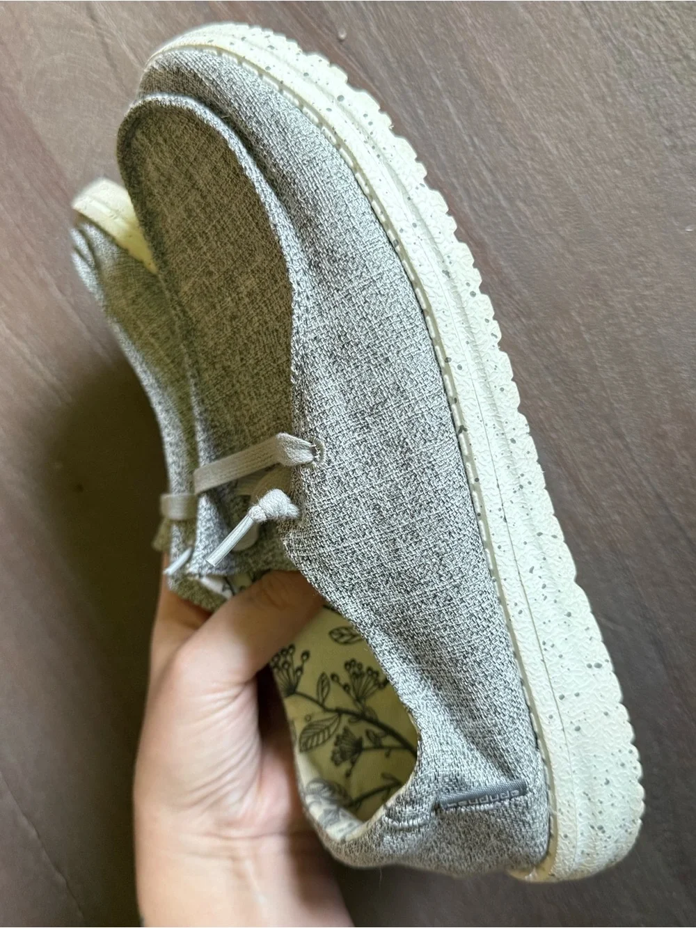 Hey Dude Casual Lace-Up Shoes in Light Gray Heather